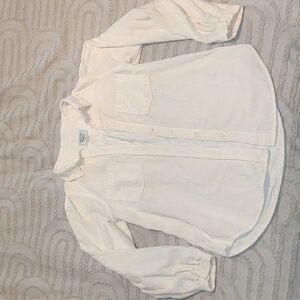 White Corduroy Flannel Top